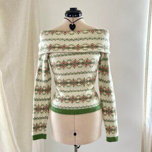 Vintage Y2K Moda International Nordic Wool Blend Sweater Small Knit Fair Isle